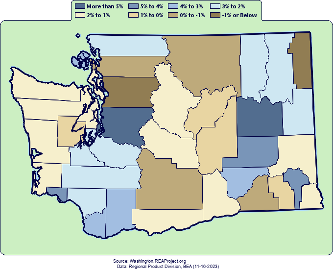 Real* Gross Domestic Product Growth by County
