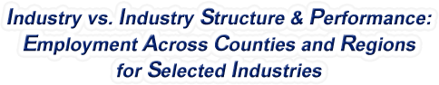 Washington - Industry vs. Industry Structure & Performance: Employment Across Counties and Regions for Selected Industries